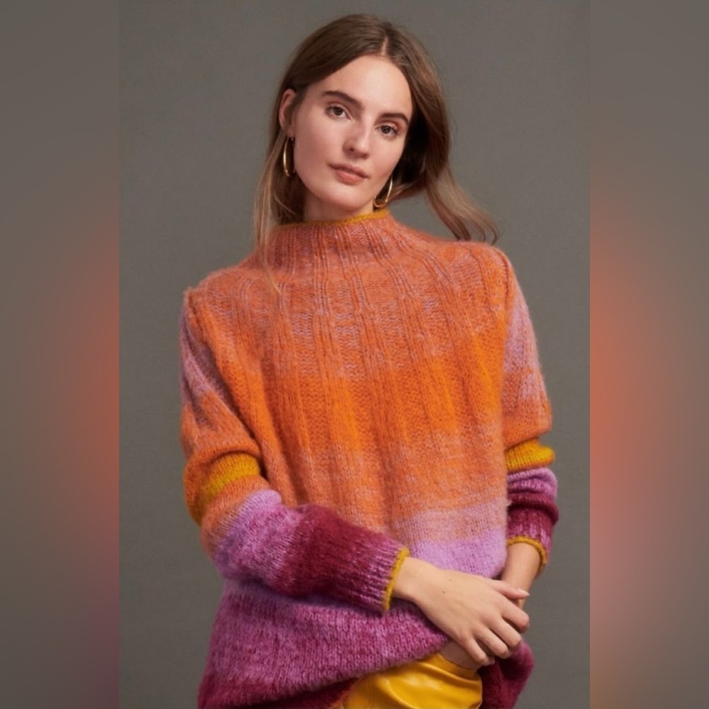 Anthropologie Oversized Peri Ombré Tunic Sweater
